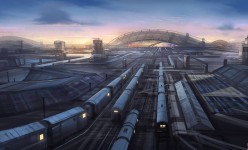 Station_dusk_by_Hideyoshi